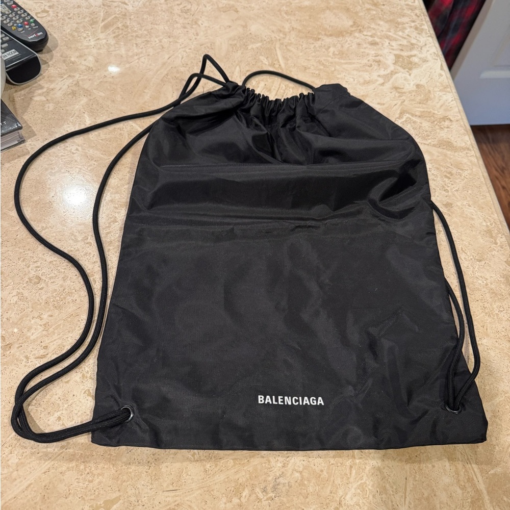 Balenciaga Black Drawstring Bag
